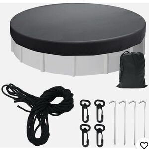 Pool cover for round above ground pool, heavy duty oxford fabrick black 18ft NEW